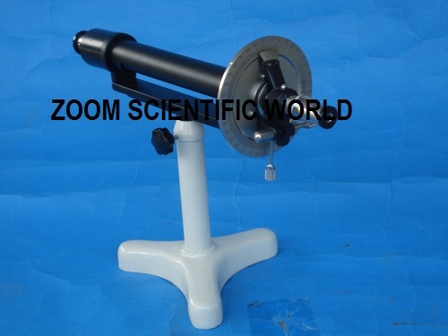Polarimeter - Stainless Steel, 200mm Long Tube with Adjustable Stand, Black and White, Laurent Half Shade with Quartz Prism