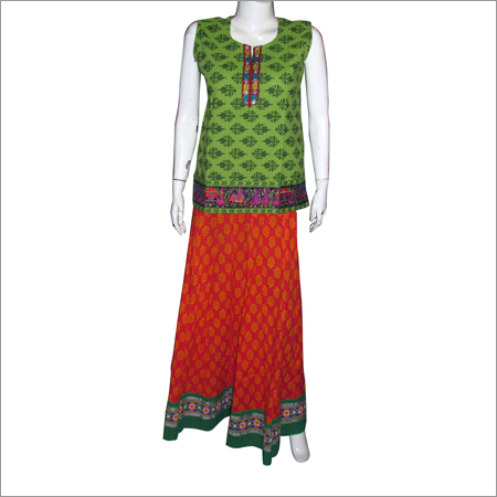 मुद्रित कपास की स्कर्ट