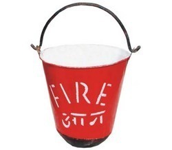 Fire Bucket - MS Sheet, 9 Ltr Capacity, Round Bottom, Red Painted, 5 kg Weight, Temperature Range 30-55°C | Applications in Fire Safety, Available in Light/Medium/Heavy Duty