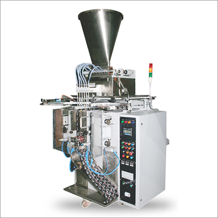 Multi Track Pouch Packing Machine - MS with Powder Coating Frame, 2800 mm x 1350 mm x 1950 mm , High Efficiency, 4 Side Sealing, 70 PPT Speed