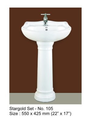White Plain Pedestal Wash Basin