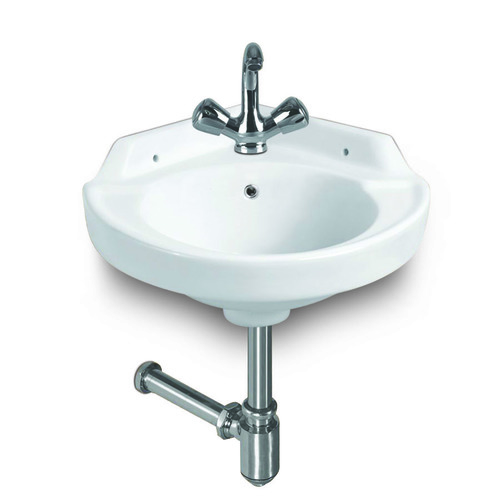 व्हाइट कॉर्नर वॉश बेसिन