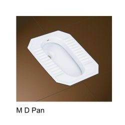Roxo One-Piece Ceramic Floor Mounted Sanitary Pan - Glossy Finish, Rectangular Shape, Lightweight 15-20 Kilograms
