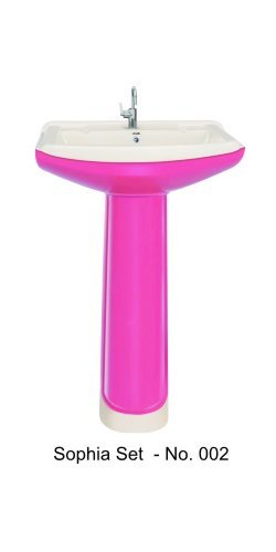 Pink Rustic Pedestal Wash Basin 