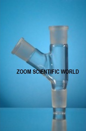 Multiple Adapters With Two Necks At 45° Angle - Glass, 200ml, Transparent | Ideal for Laboratory Use, Cone Sizes 19/24/34