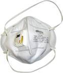 Face Mask Respirator Masks - 3-Layer Filter, White Color | Cup-Shaped Design, Aluminum Nose Clip, Neoprene Elastic Earloop, Valve Option