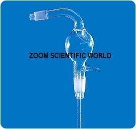 Steam Distillation Head Pear Shape Sloping - Glass, Cone Size B 24 & B 34, Transparent | Laboratory Usage, Splash Head Design