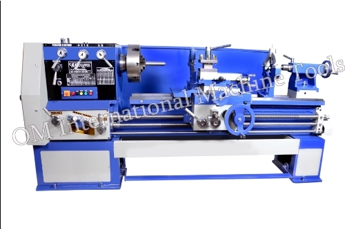 OM Brand - Casting Iron Horizontal Automatic Lathe Machine | Blue Color, 1 Year Warranty, Normal CNC