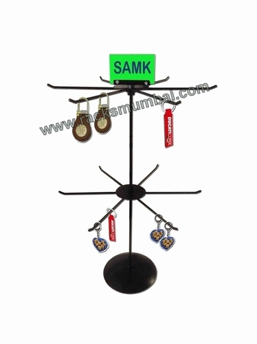 Table Top 2 Level Revolving Stand For Key Chains