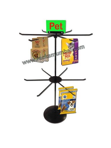 टेबल टॉप 2 लेवल रिवॉल्विंग स्टैंड पेट प्रोडक्ट्स के लिए