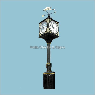 Multi Sided Pillar Clock - Color: Black
