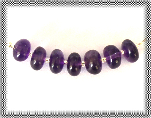 Amethyst - 7 Pieces 7-7.5mm Natural Rondelle Beads, 12 Cts Weight, Versatile Gemstone Design