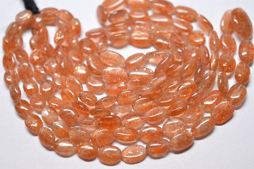 Orange Sun Stone Oval