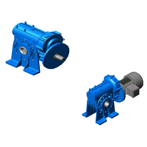 Helical Worm Geared Motor - Color: Blue