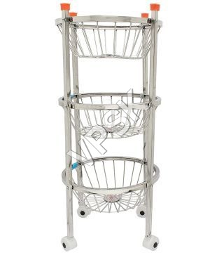Stainless Steel Round Fruit Trolleys