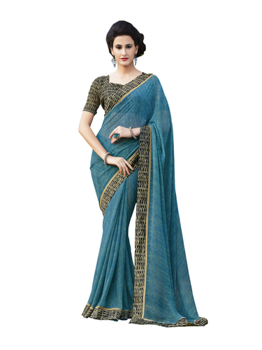 Brocade Georgette Printed Sarees