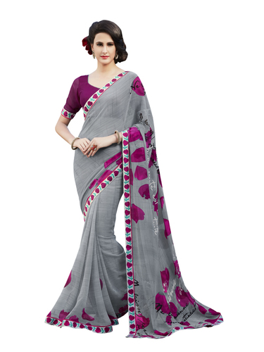 Brocade Georgette Printed Sarees