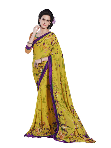 Brocade Georgette Printed Sarees