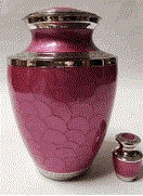 Silver Pink Pearl Brass Urn
