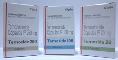 TEMOSIDE TEMOZOLOMIDE CAPSULES - 20 Mg, 100 Mg, 250 Mg Strengths | Pack of 5 Capsules for Medical Use Under Guidance