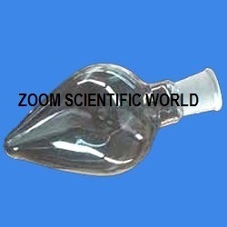 Flask Pear Shape Single Neck - Glass, 14 B Socket Size , Transparent Color, 266ml Capacity for Laboratory Use