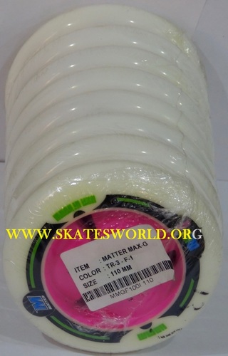 Max-G Skate Wheels - 50-53 mm Plastic Design | White Anti-Scratch Quality for Indoor Field Use