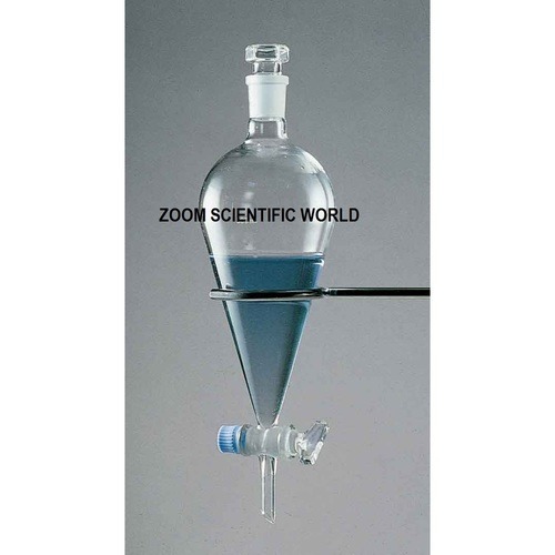 Separating Funnels With P.T.F.E. Key Stopcock Interchangeable Stopper, Conical/Pear Shape With Plain - Glass Material, 50ml to 2000ml Capacity, Transparent Color | Ideal for Chemical Laboratory Usage
