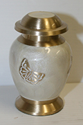 Enamel Butterfly Brass Keepsake Urn