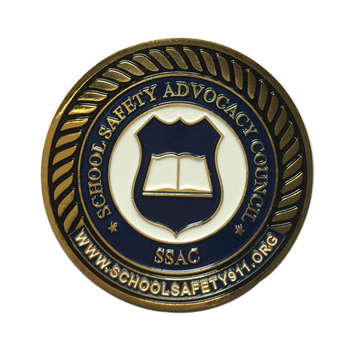 Metal Coin - Brass 45mm Enamel Gold Plated | Lightweight, Abrasion Proof, Custom Engraved Design
