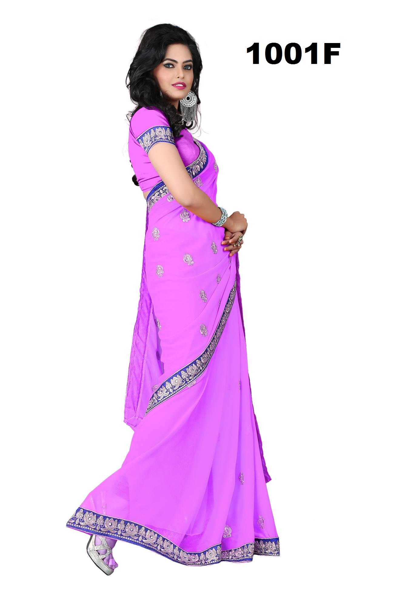 Embroidered Sarees - Georgette Fabric, Saree Length: 5.5m, Blouse Length: 0.8m, Color: Pink | Elegant Design, Intricate Embroidery, Party Wear, Soft Georgette