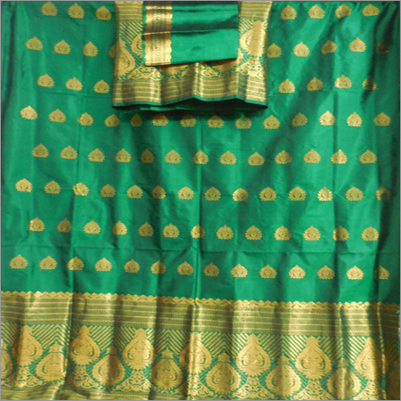 जोडी और कपास के धागे के साथ पट सिल्क मेखला सादर