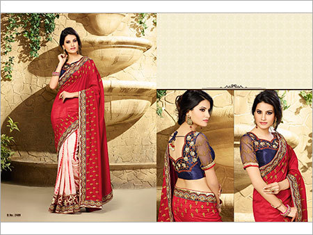 रेशमी डिज़ाइनर साड़ी