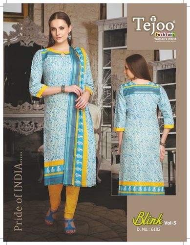 अनस्टिच्ड कॉटन प्रिंटेड सूट्स