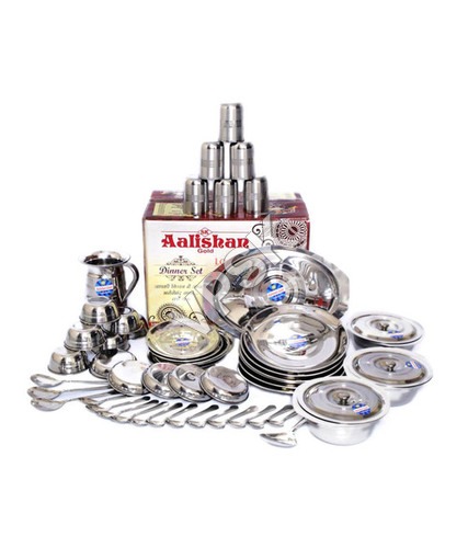 Aalishan Stainless Steel Dinner Set 