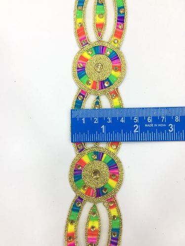 Mixed Color Hand Embroidered Lace