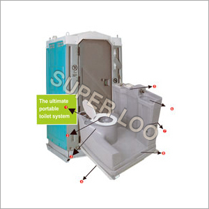स्काई ब्लू/ग्रे सुपर लू प्राइम पोर्टेबल टॉयलेट