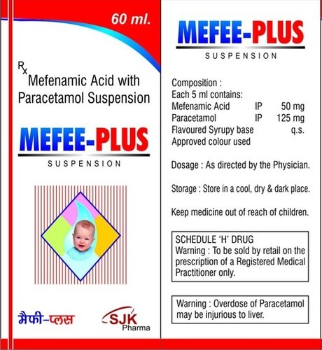 मेफेनैमिक एसिड के साथ पेरासिटामोल सस्पेंशन