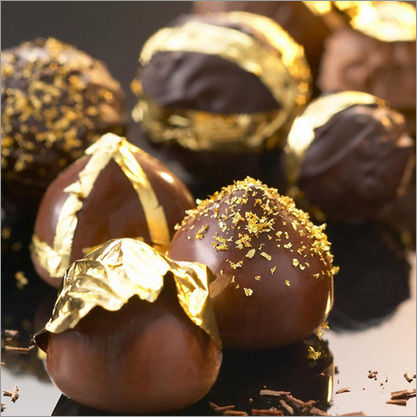 Edible Gold Leaf On Chocolates