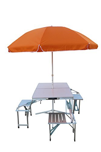 4 Side Chair Aluminum Table With Umbrella