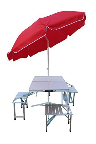 4 Side Chair Aluminum Table With Umbrella