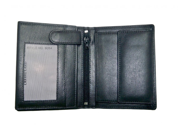 Gent Wallet - Genuine Leather, 4x3 Inches, Black | 6-8 Card Slots, Cash Compartment, Durable, Compact Design