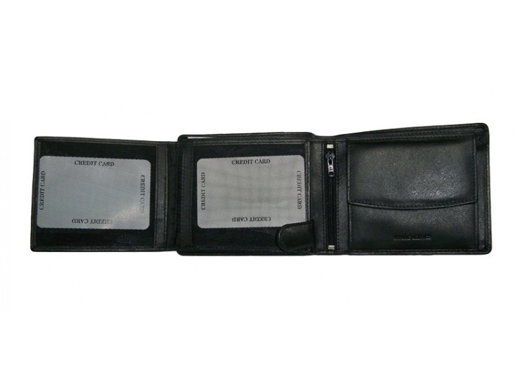 Gent Wallet - Genuine Leather, 110x90x20 Mm, Black | Slim Design, Snap Closure, 6-8 Card Slots, Cash Compartment
