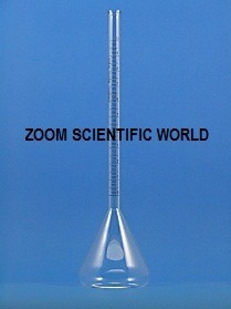 Cassia Flask - Glass, 100 ml Capacity with Graduated Long Neck | Transparent for Chemical Laboratory Use, Ideal for Saponification Tests