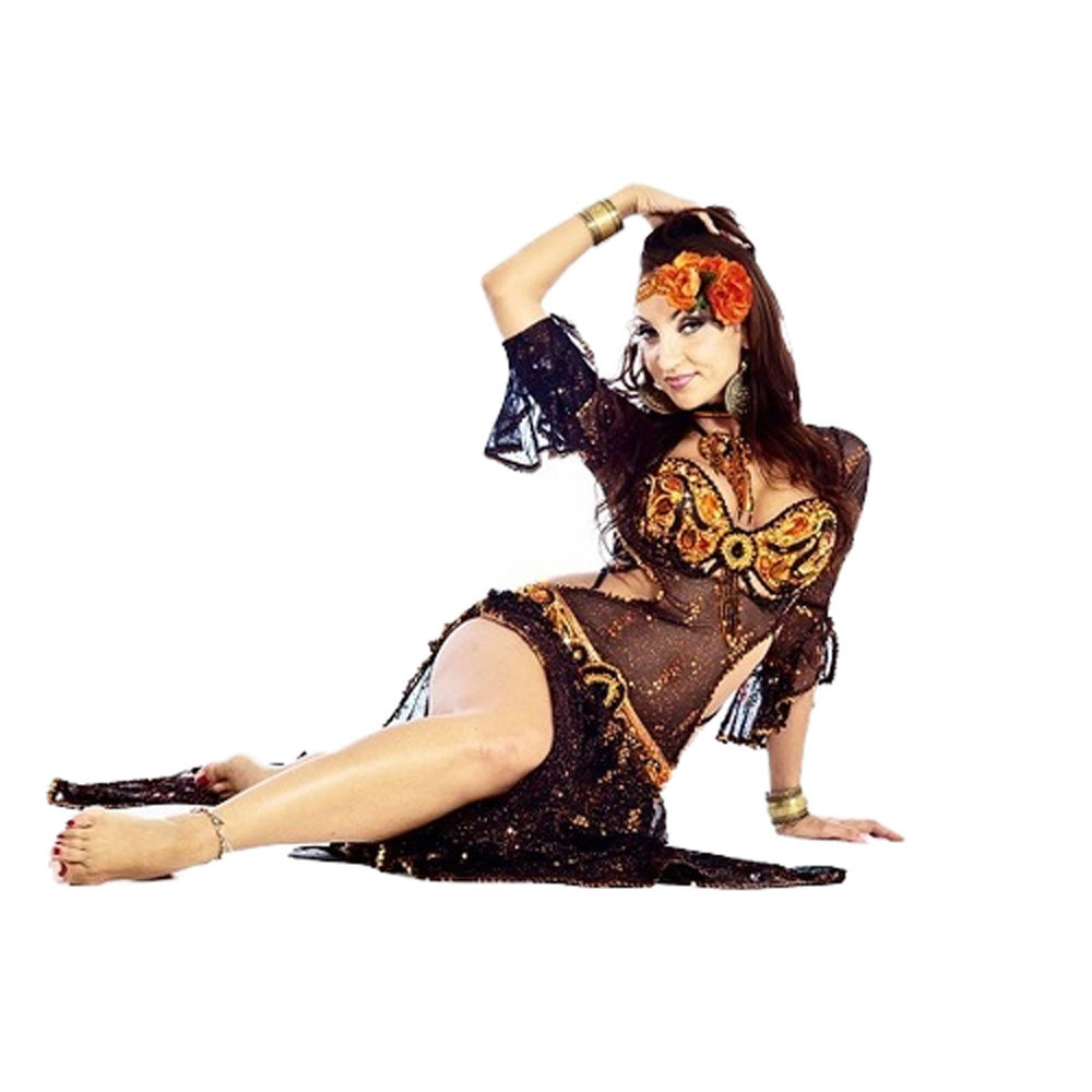 Polyester Belly Dance Black Costume