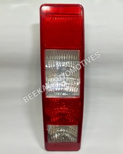 Tail Lamp Assy - PVC Plastic, Rectangular Shape | Silver & Red Color, 12 Volt Voltage