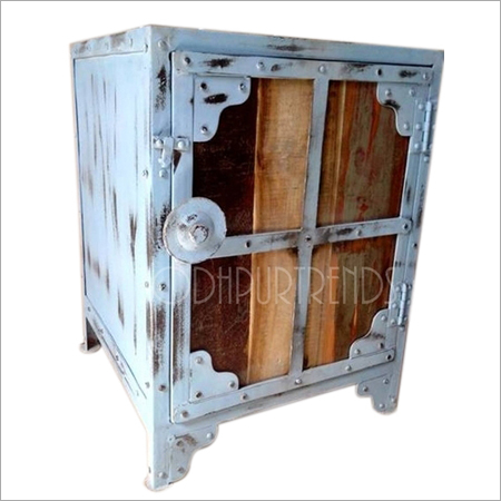 Distressed Industrial Bedside - Finish: Polished