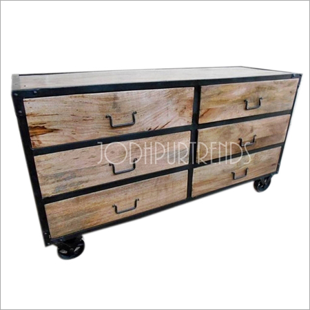 Vintage Industrial Sideboard - Finish: Polished