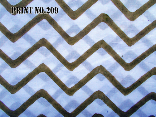 5 Yard Hand Block Print 100% Cotton Fabric Leher Design