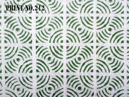 5 यार्ड हैंड ब्लॉक प्रिंट 100% कॉटन फैब्रिक राउंड जाल ग्रीन मैचिंग डिज़ाइन