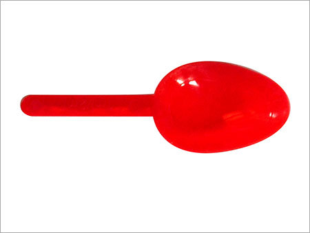 Red 2.5Ml Flat Plastic Spoon